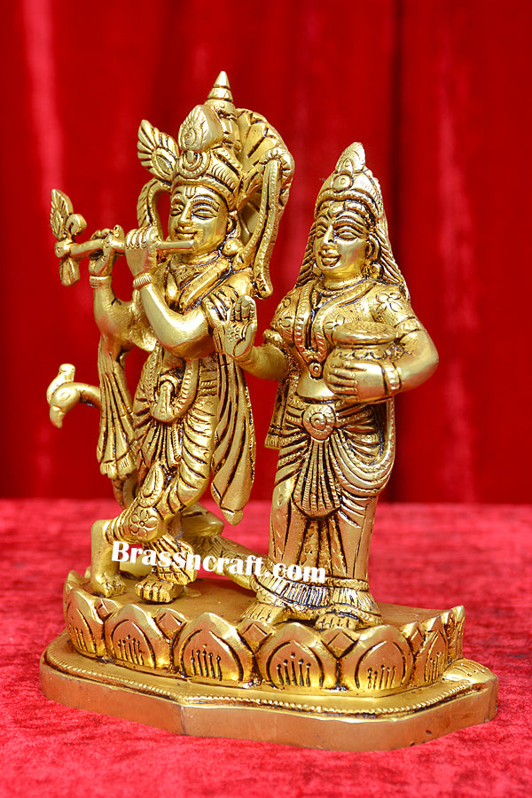 Brass Radha Krishna Statue