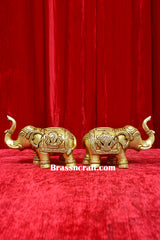 Brass Shankh Chakra Design Elephant