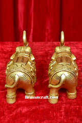 Brass Shankh Chakra Design Elephant