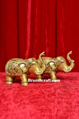 Brass Shankh Chakra Design Elephant