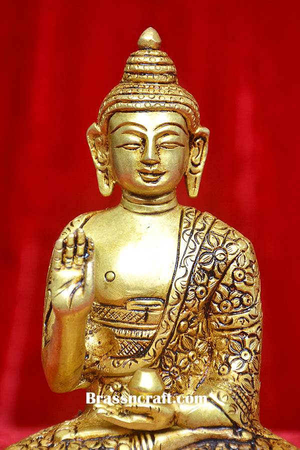 Brass Design Sitting Buddha Idol