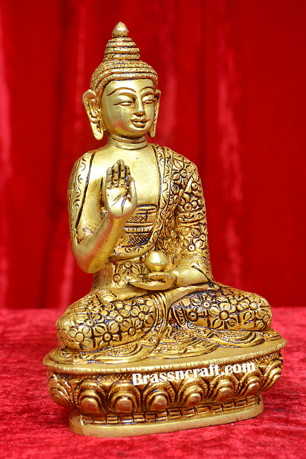 Brass Design Sitting Buddha Idol