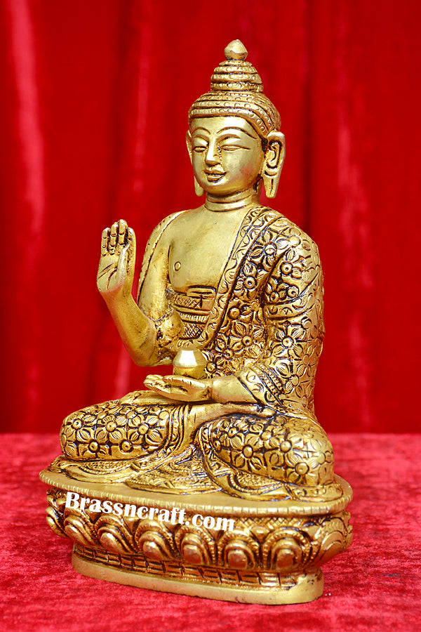 Brass Design Sitting Buddha Idol