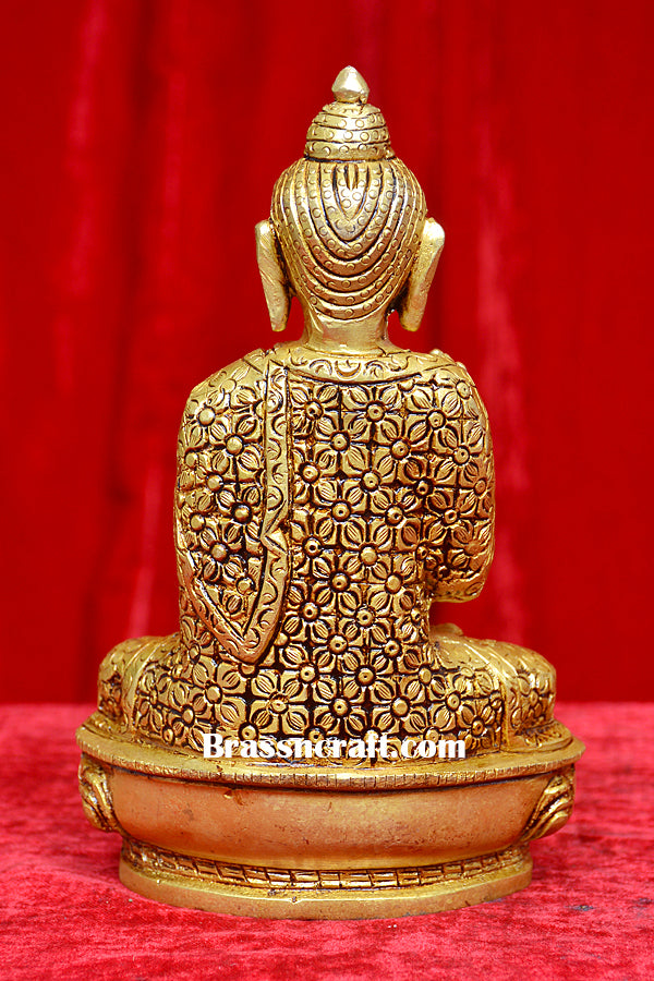 Brass Design Sitting Buddha Idol