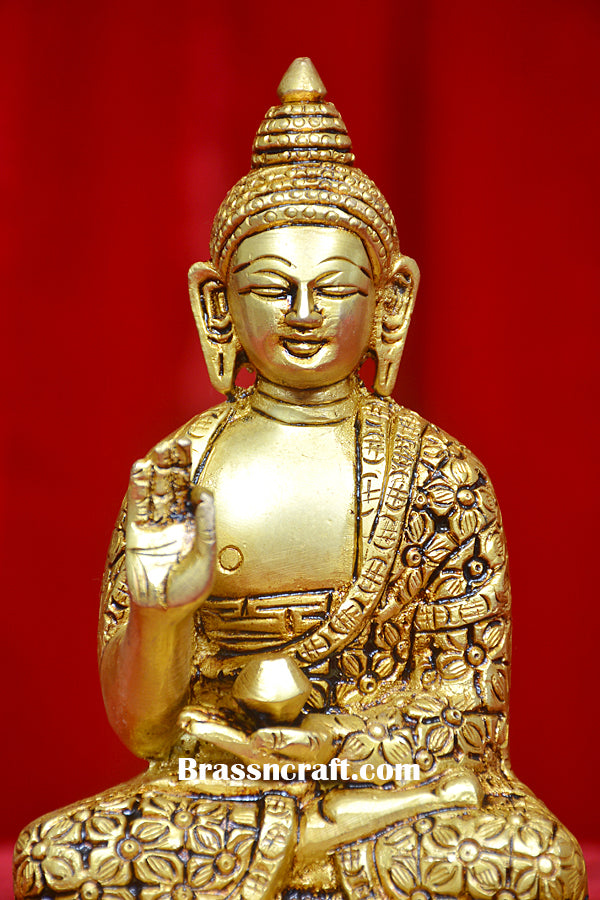 Brass Sitting Buddha Idol