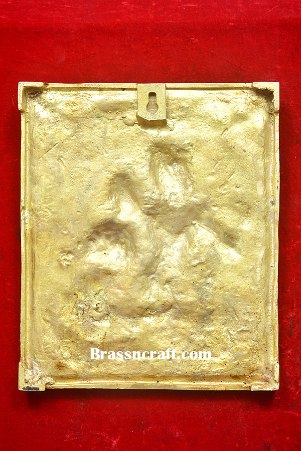 brass radha krishna wall hanging plate