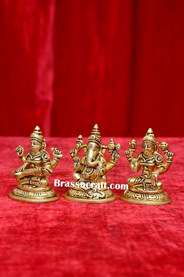 Oval Base Laxmi Ganesh Saraswati  Idol