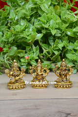 Brass Sitting Laxmi Ganesh Saraswati