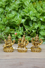 Brass Sitting Laxmi Ganesh Saraswati