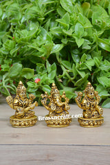 Brass Sitting Laxmi Ganesh Saraswati