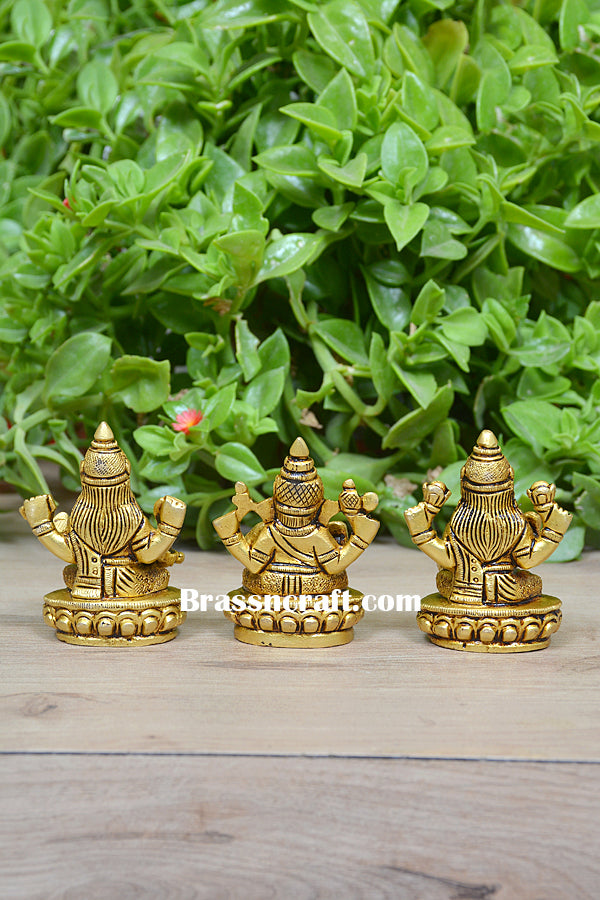 Brass Sitting Laxmi Ganesh Saraswati