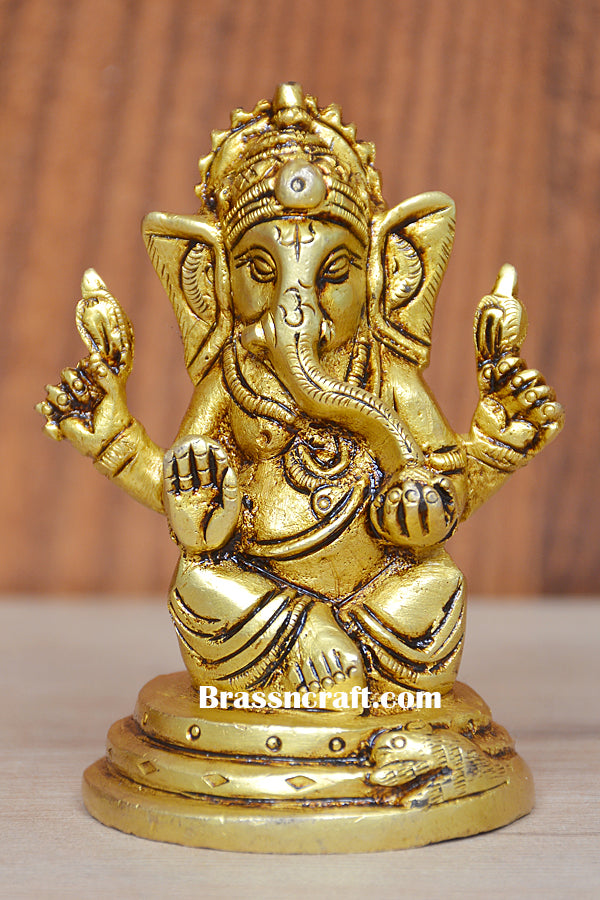 BRASS SITTING GANESH