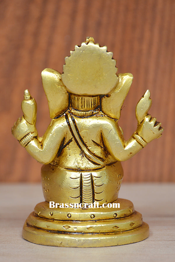 BRASS SITTING GANESH