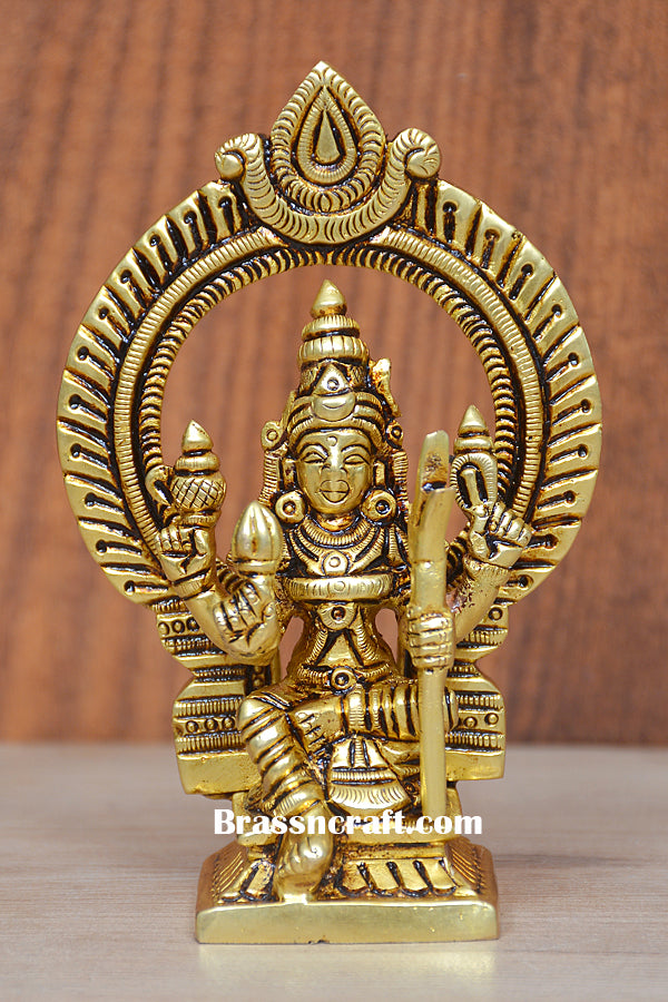 Brass Frame Sitting Raj Rajeshwari