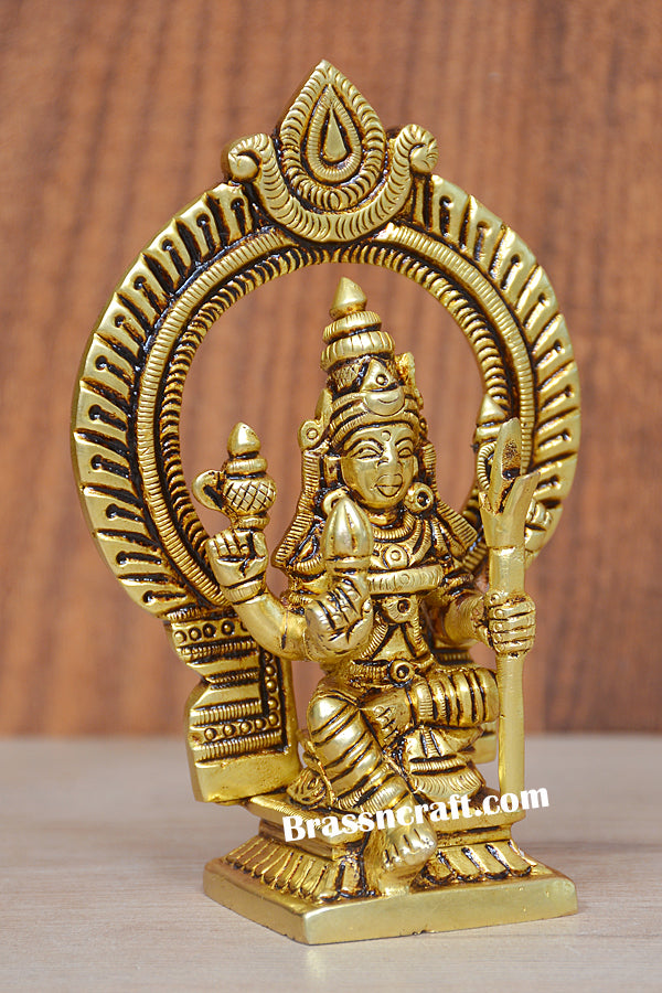Brass Frame Sitting Raj Rajeshwari