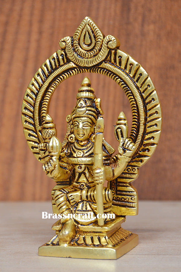 Brass Frame Sitting Raj Rajeshwari