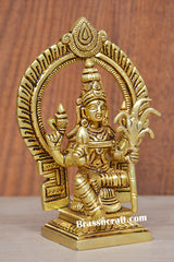 Brass Sitting Frame Raj Rajeshwari idol