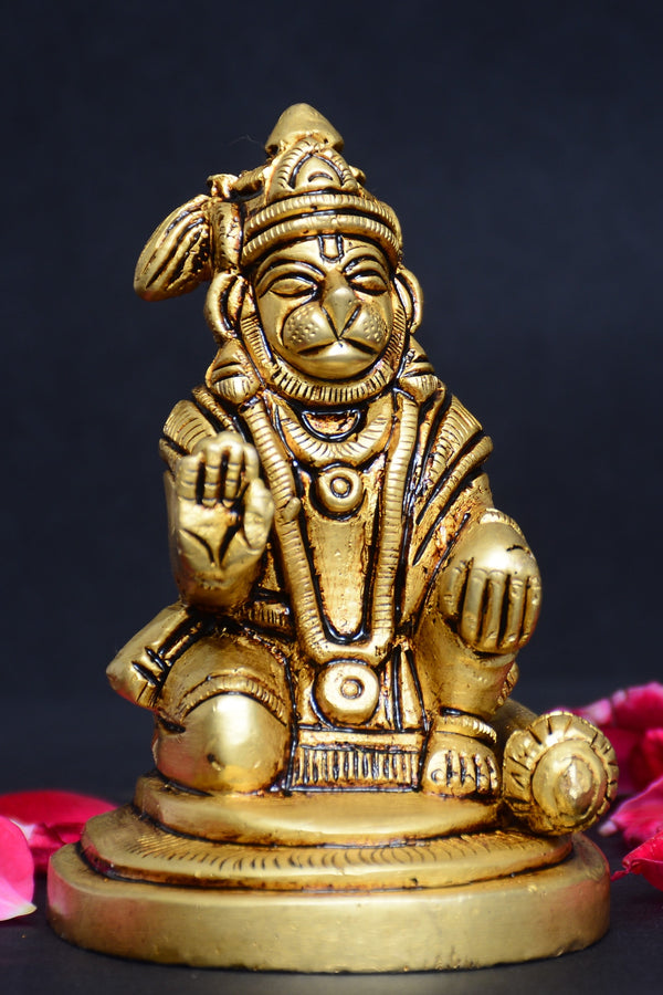 SITTING HANUMAN WITH ROUND BASE