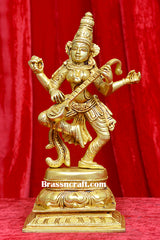 Brass Saraswati Idol