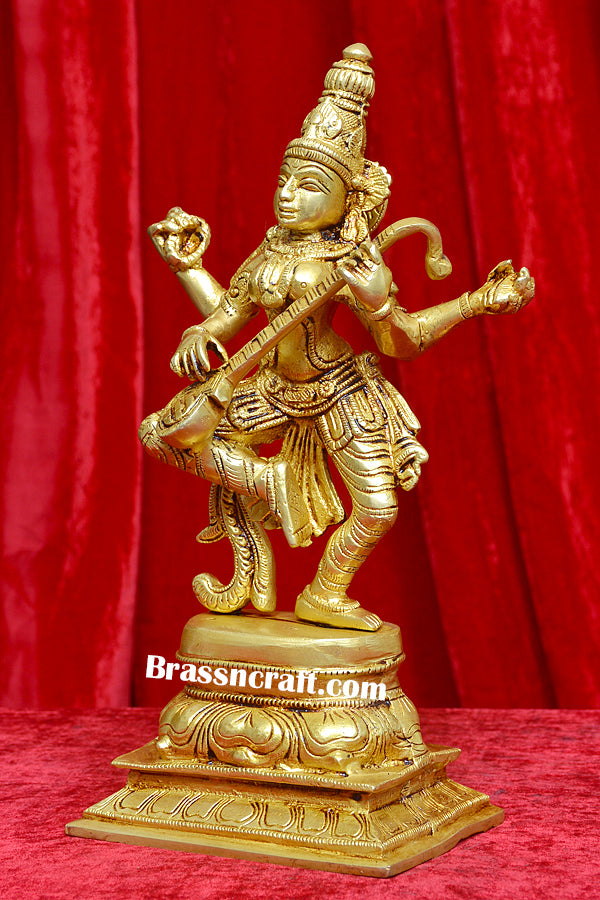Brass Saraswati Idol