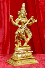 Brass Saraswati Idol