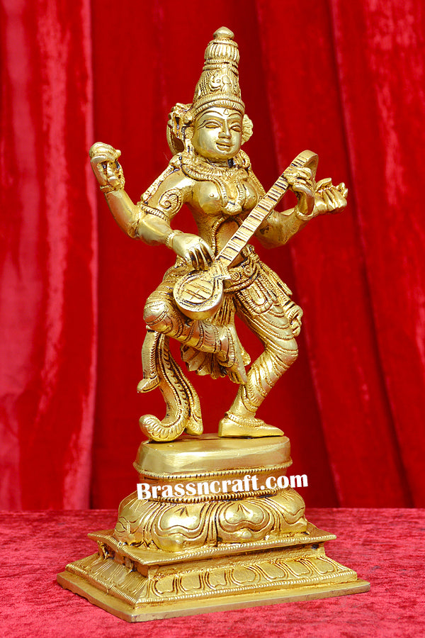 Brass Saraswati Idol
