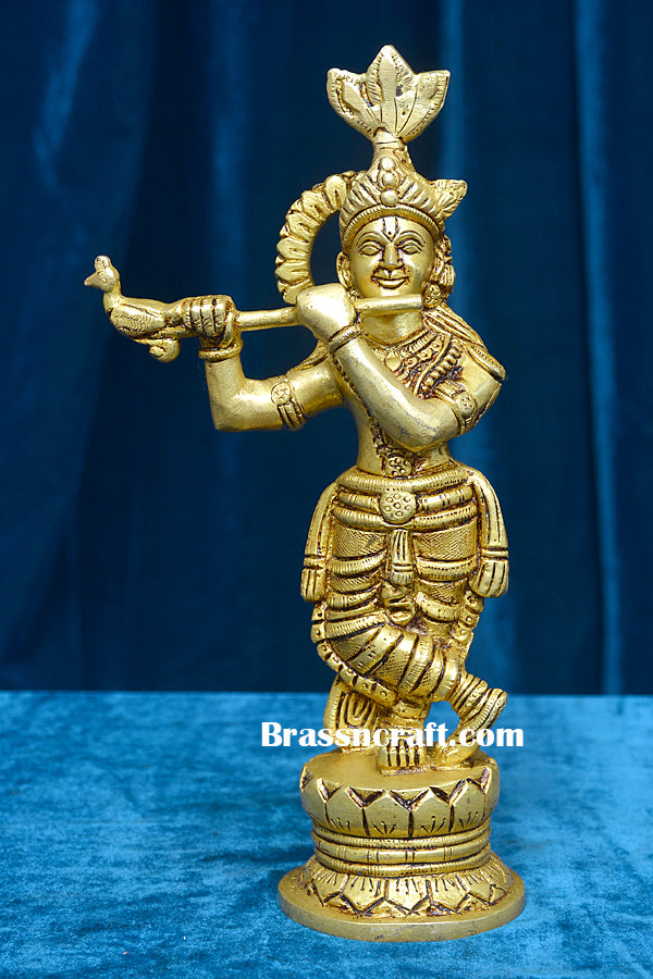Brass Standing Kamal Krishna Idol