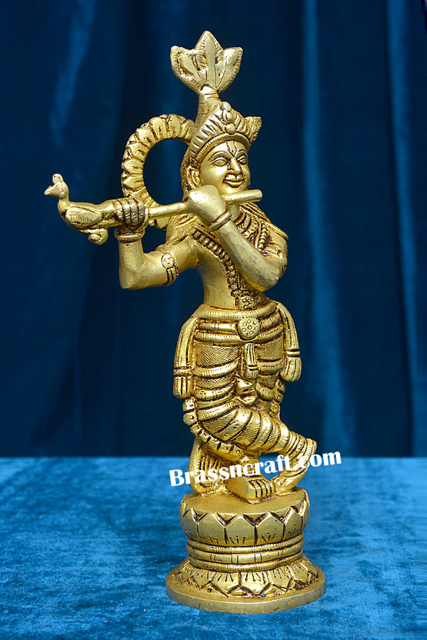 Brass Standing Kamal Krishna Idol