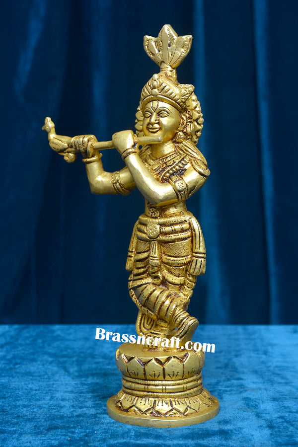 Brass Standing Kamal Krishna Idol