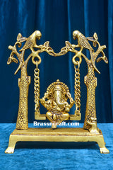 Brass Ganesh Parrot Palna