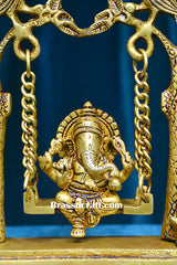 Brass Ganesh Parrot Palna