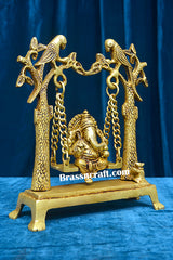 Brass Ganesh Parrot Palna