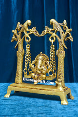 Brass Ganesh Parrot Palna