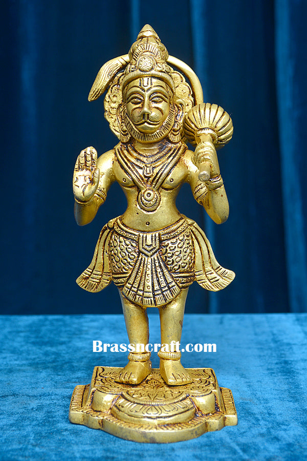 Brass Standing Hanuman Idol