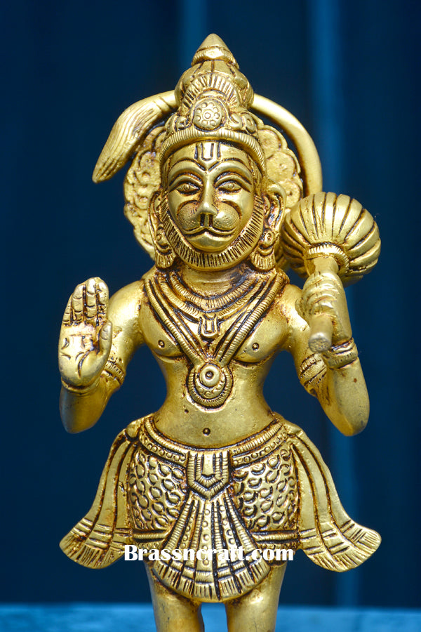 Brass Standing Hanuman Idol