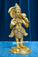 Brass Standing Hanuman Idol