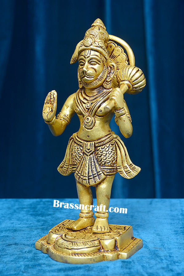 Brass Standing Hanuman Idol