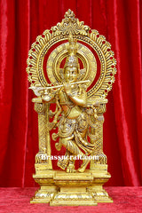 Brass Krishna with Prabhavali