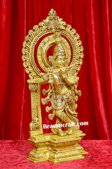 Brass Krishna with Prabhavali