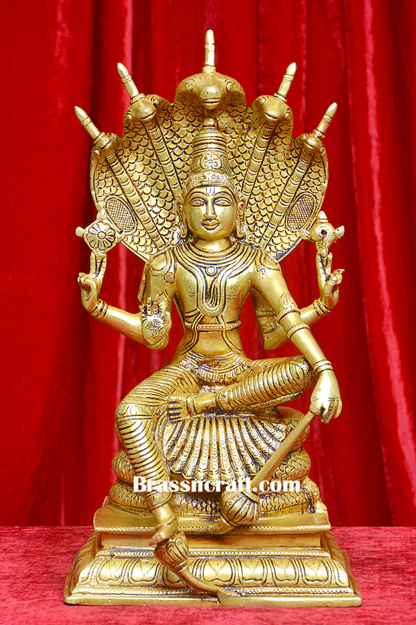 Brass Nag Vishnu Idol
