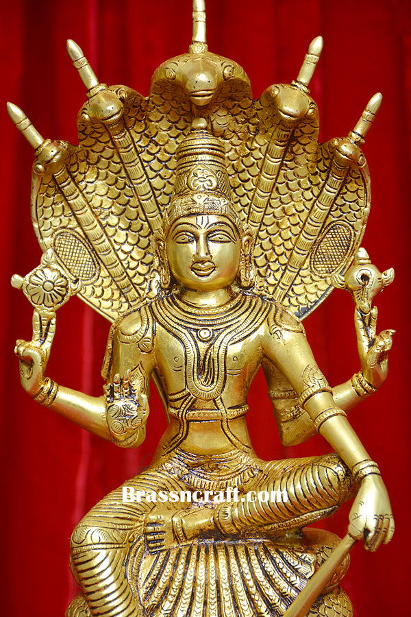 Brass Nag Vishnu Idol