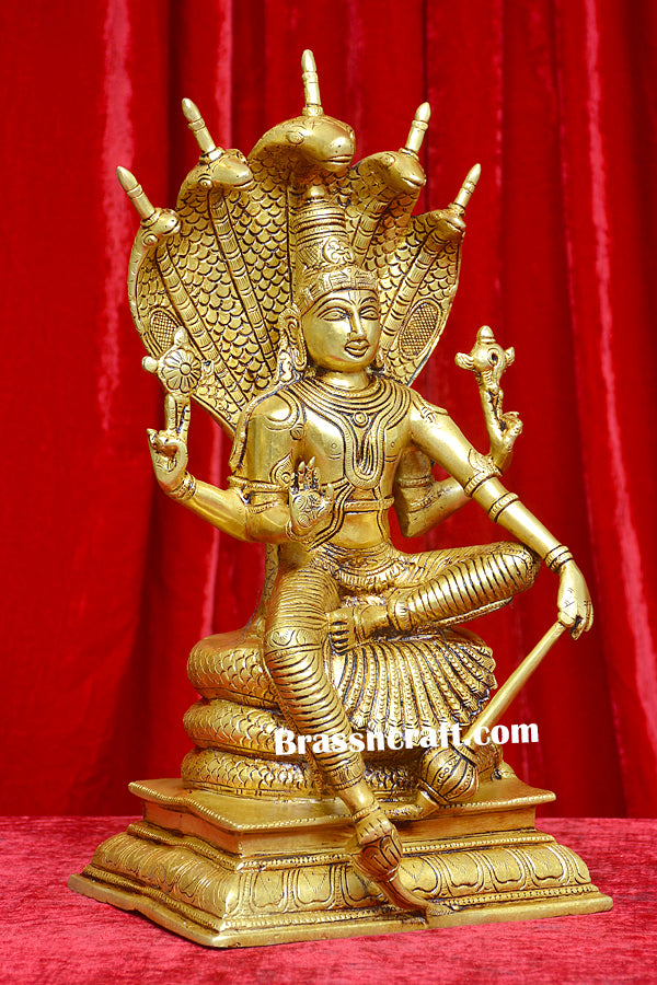 Brass Nag Vishnu Idol