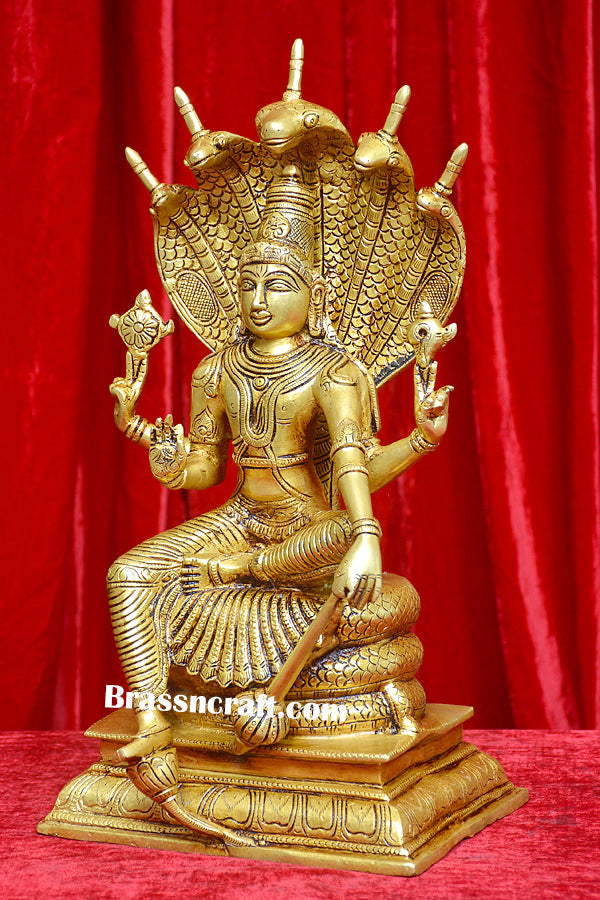 Brass Nag Vishnu Idol
