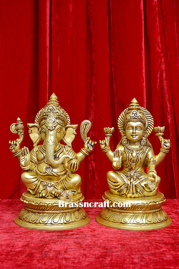 Brass Laxmi Ganesh Idol