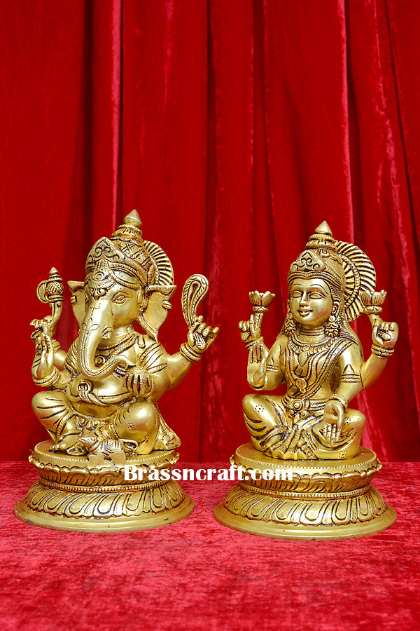 Brass Laxmi Ganesh Idol
