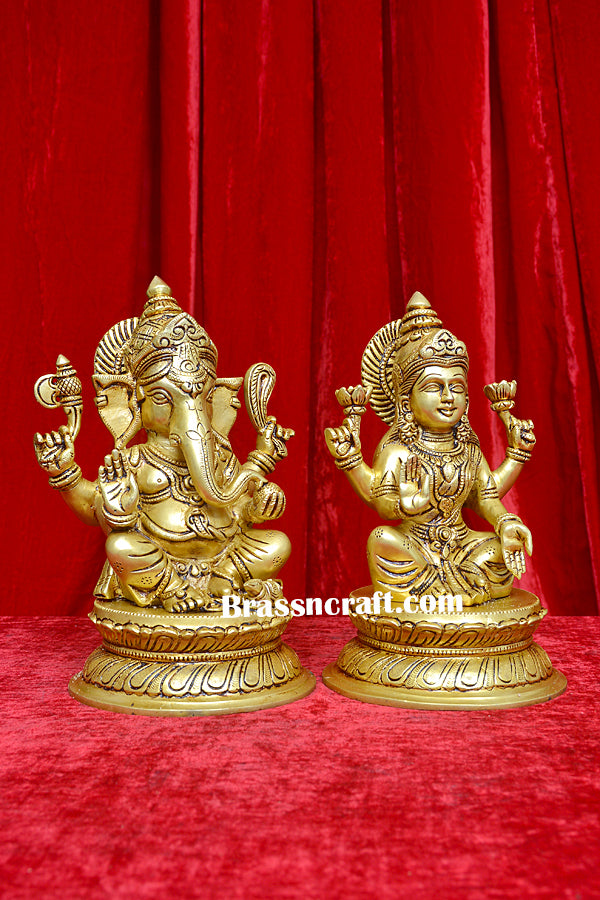 Brass Laxmi Ganesh Idol