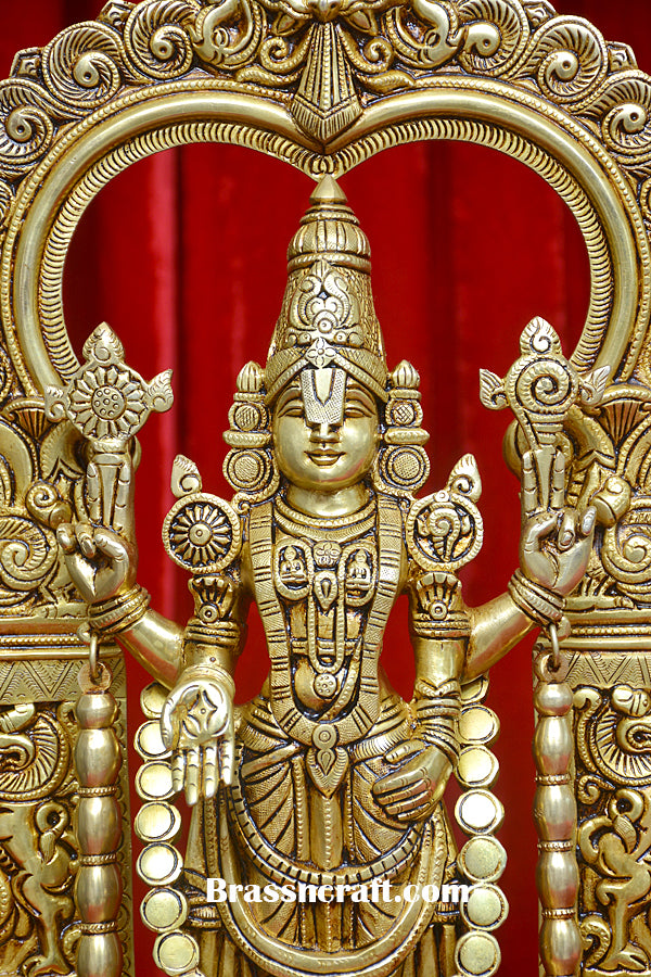 Brass Standing Frame Tirupati Balaji Idol