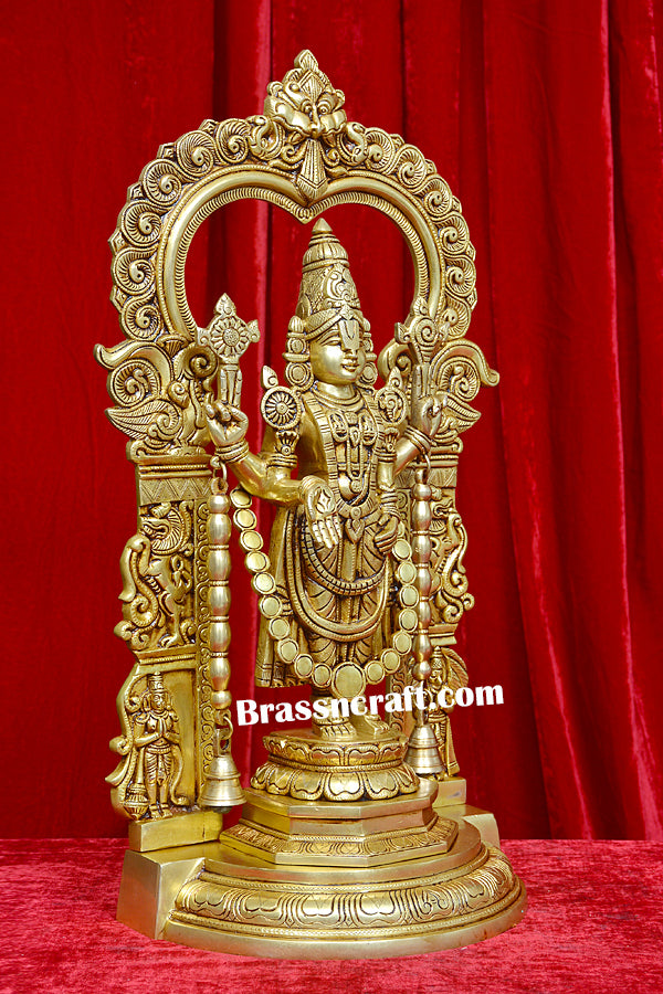 Brass Standing Frame Tirupati Balaji Idol