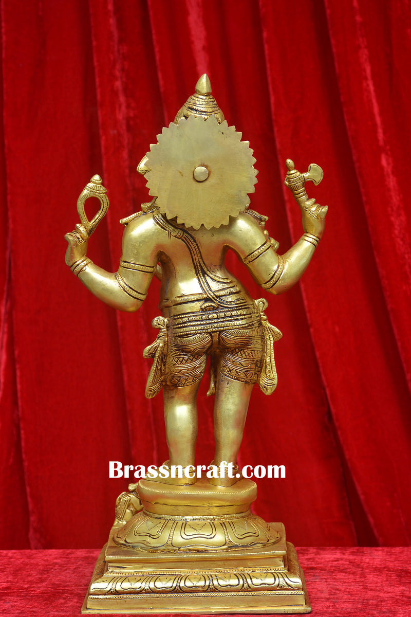 Brass Standing Ganesh Idol