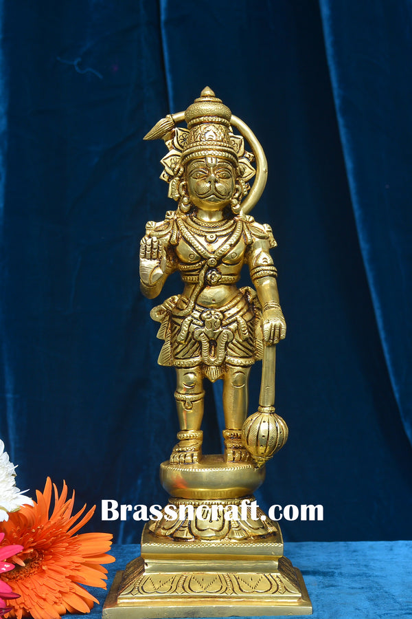 Brass Standing Hanuman Idol